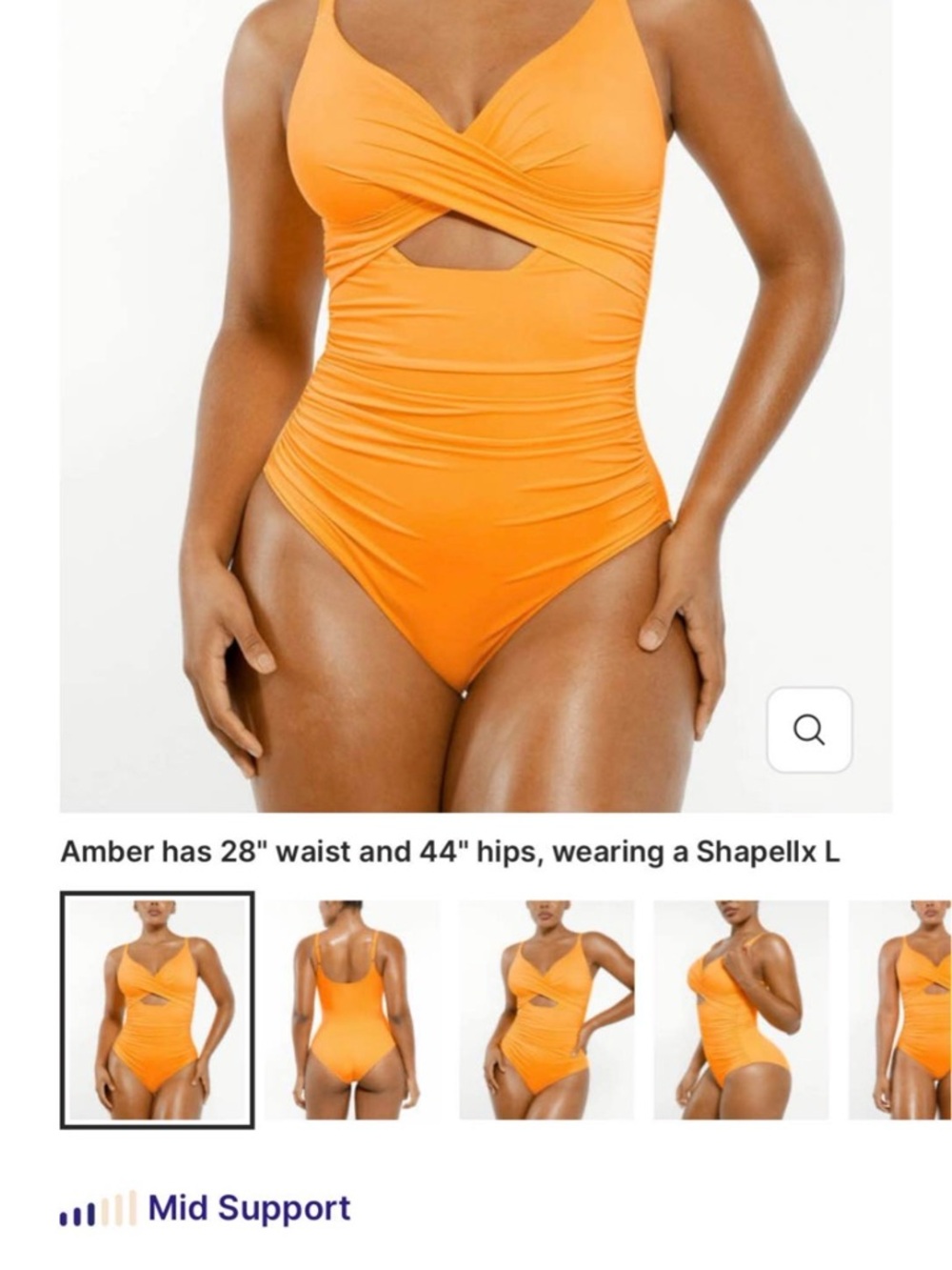 New NWT Shapellx Orange Crisscross Cutout One-Piece Swimsuit XXL